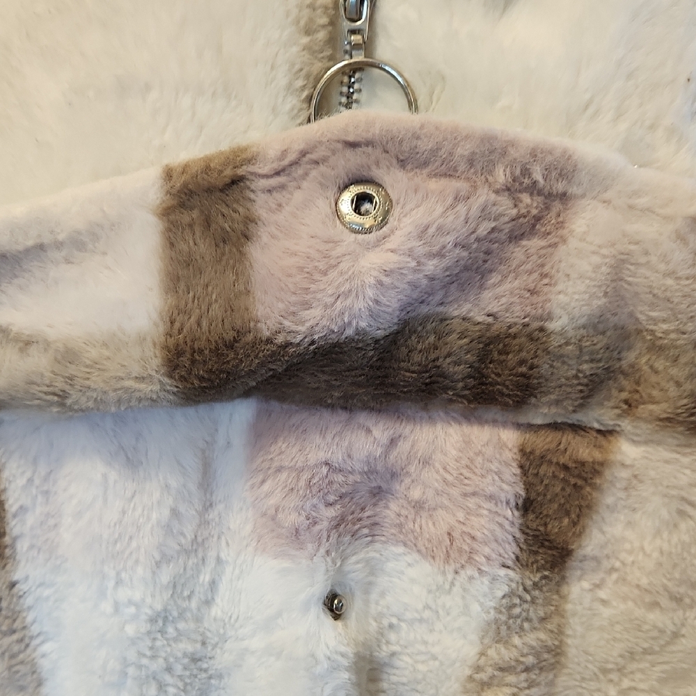 Easel Cream and Brown Teddy Jacket with Pink Accents - Picture 3 of 9